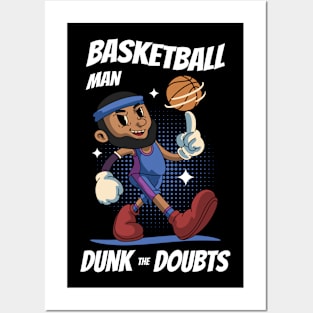 Funny Basketball Man Posters and Art